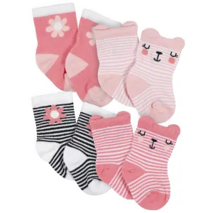 4-Pack Baby Girls Garden Floral Wiggle Proof® Socks