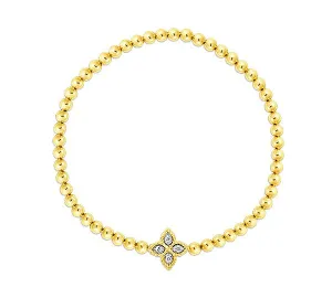 18K GOLD PRINCESS FLOWER DIAMOND STRETCH BRACELET