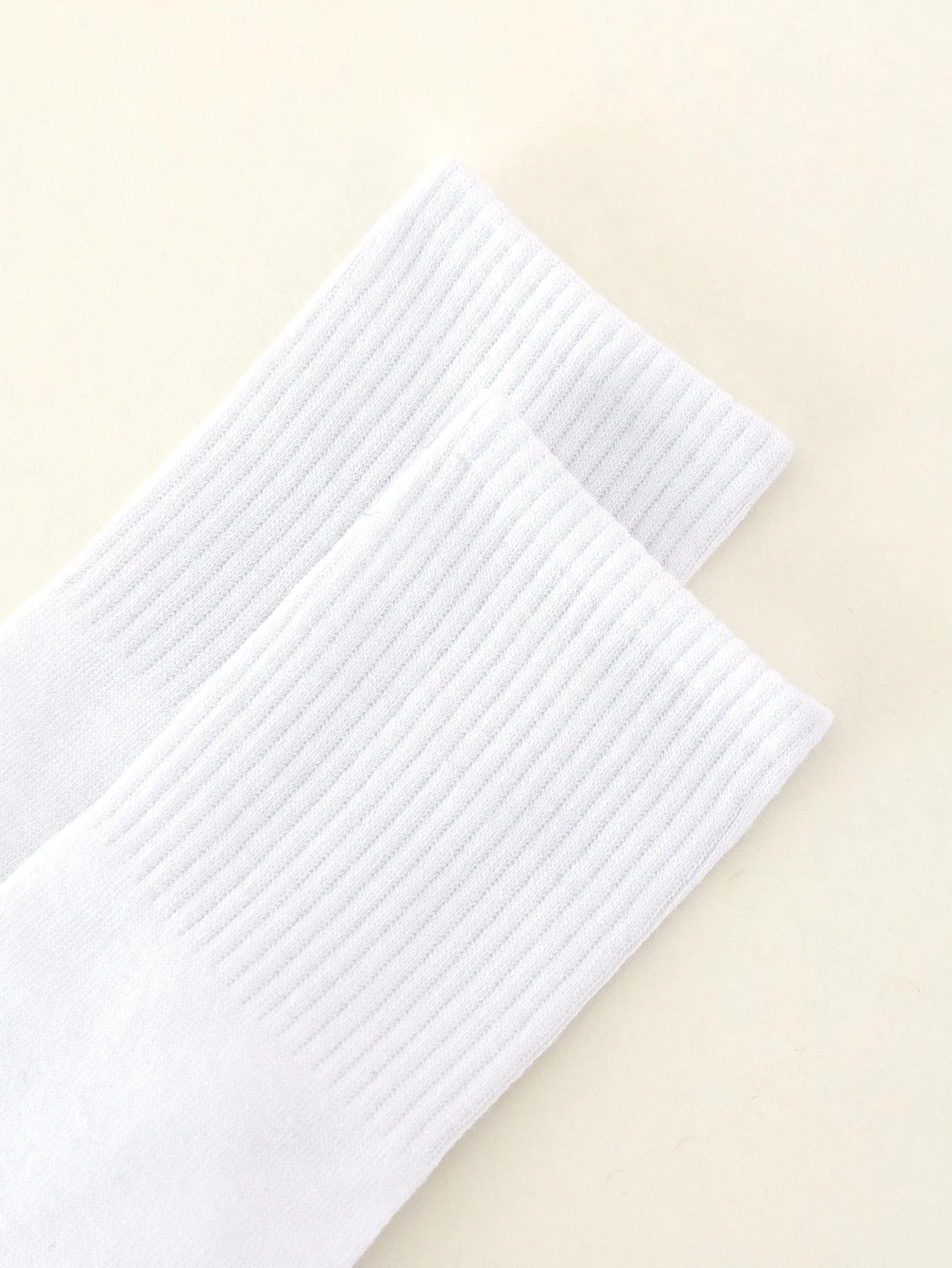 3pairs Women Solid White Ribbed Crew Socks for Women Cute Socks Casual Socks Fun