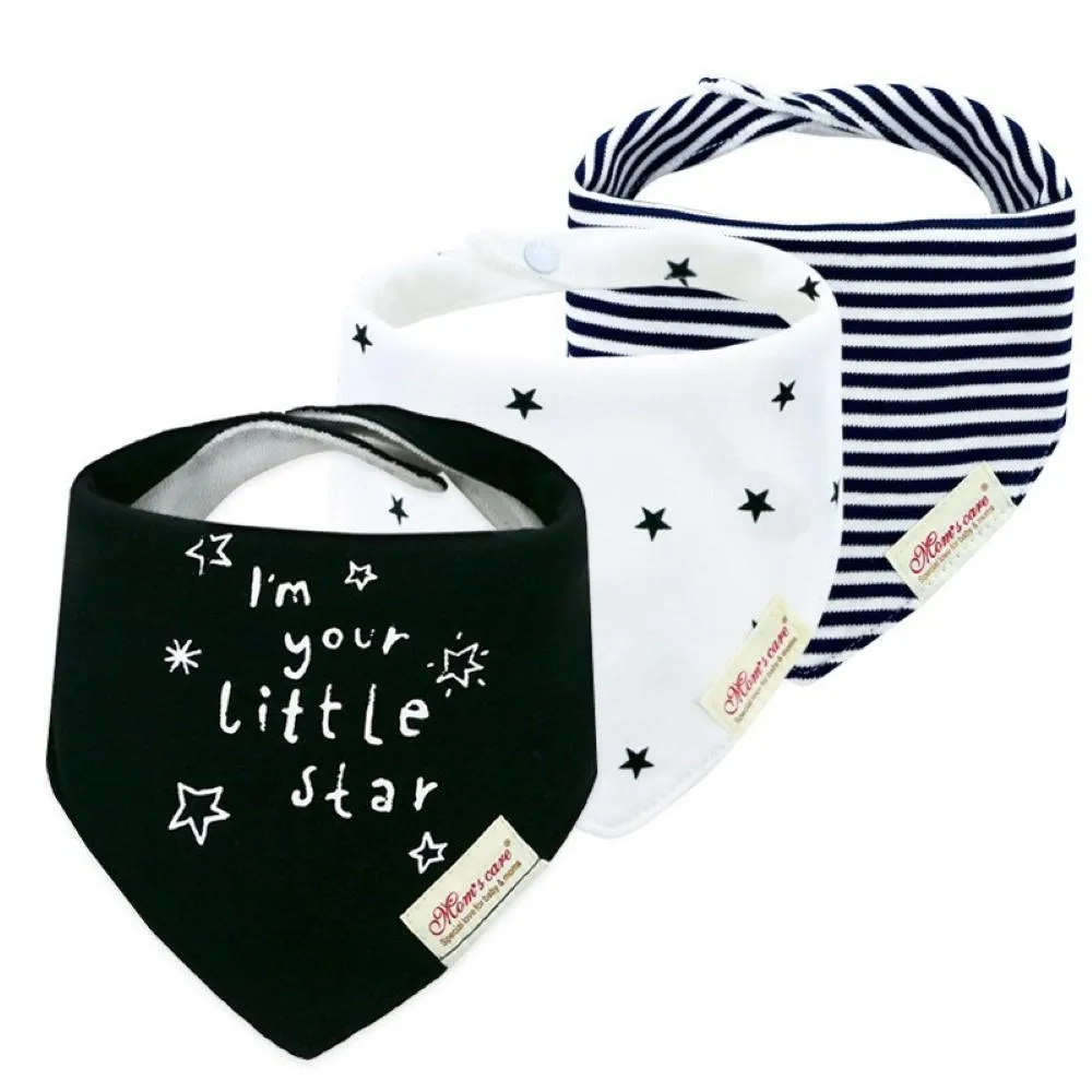 3PCS Baby Cotton double-layer thick waterproof Bibs Baby Accessories Wholesale