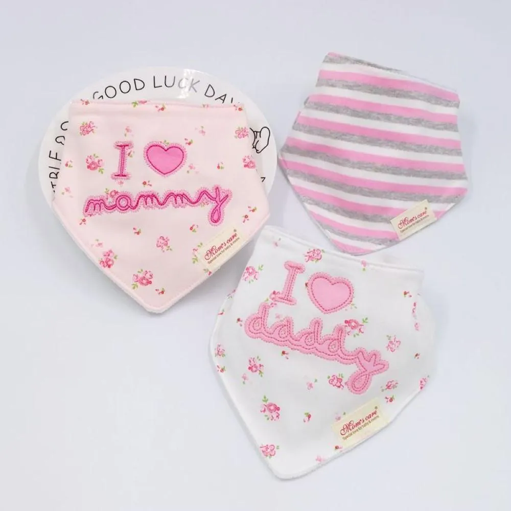 3PCS Baby Cotton double-layer thick waterproof Bibs Baby Accessories Wholesale