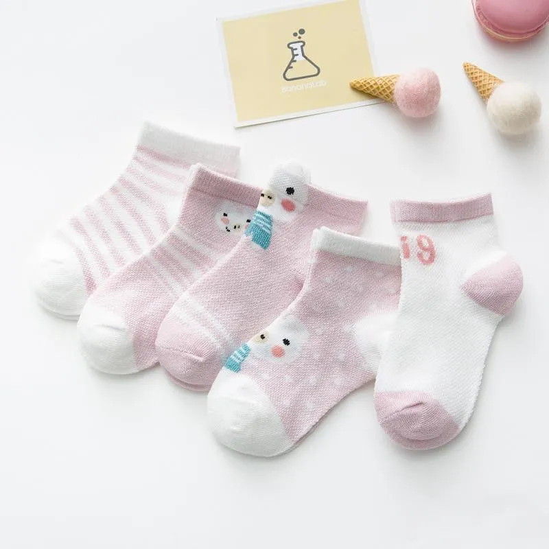 5Pair Set Unisex Baby Cotton Mesh Socks