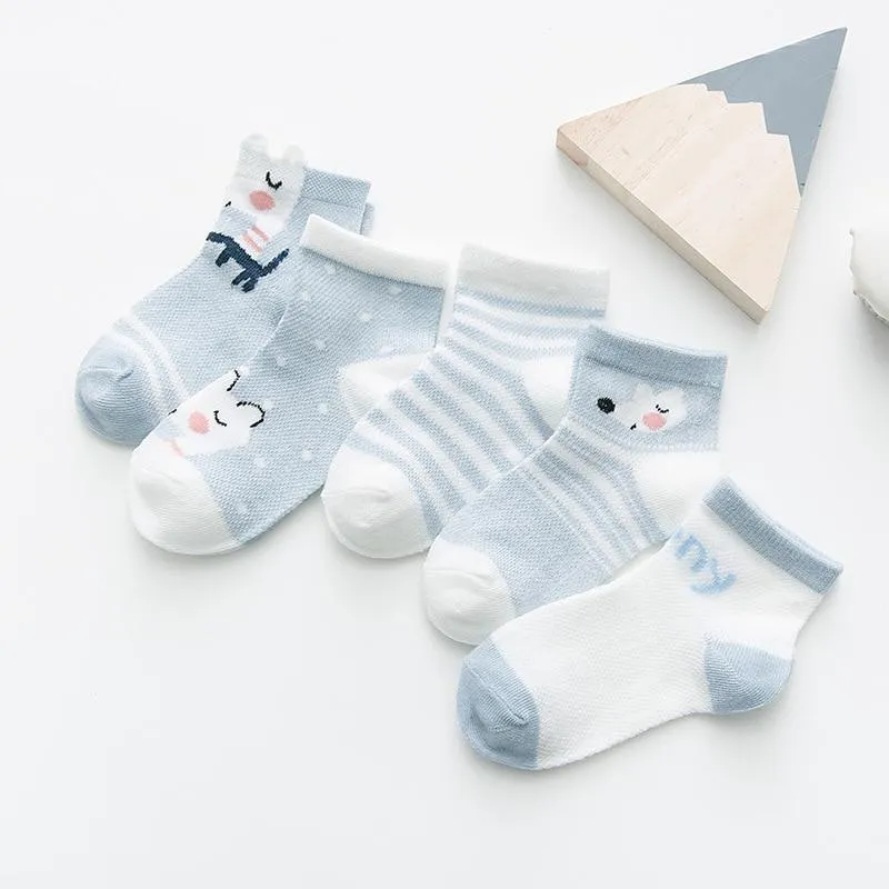 5Pair Set Unisex Baby Cotton Mesh Socks