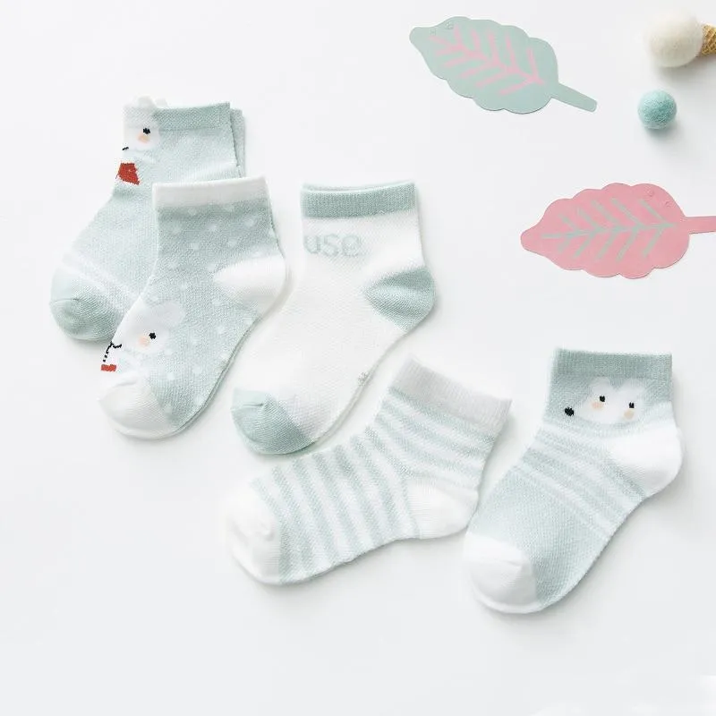 5Pair Set Unisex Baby Cotton Mesh Socks