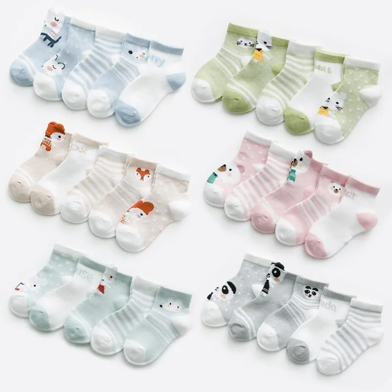 5Pair Set Unisex Baby Cotton Mesh Socks