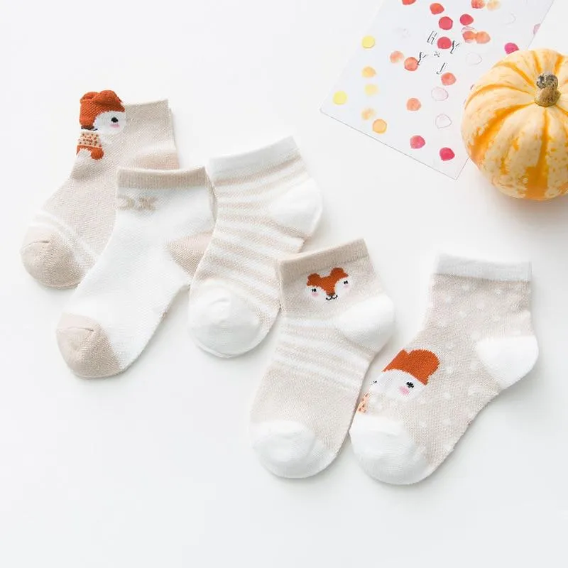 5Pair Set Unisex Baby Cotton Mesh Socks