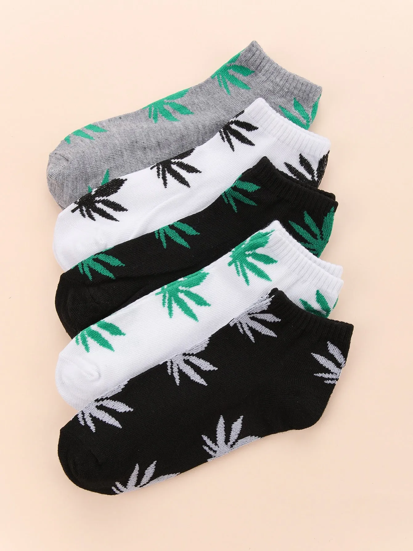 5pairs Marijuana Leaf Ankle Socks Silly Socks for Women Funky Socks Funny Socks