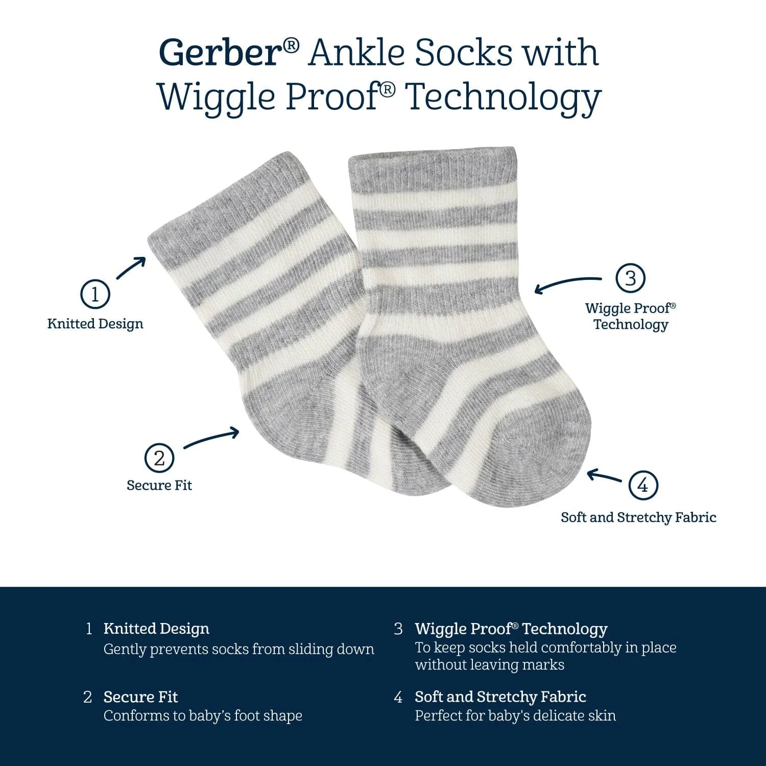 8-Pack Baby Boy's Laces Wiggle Proof® Socks