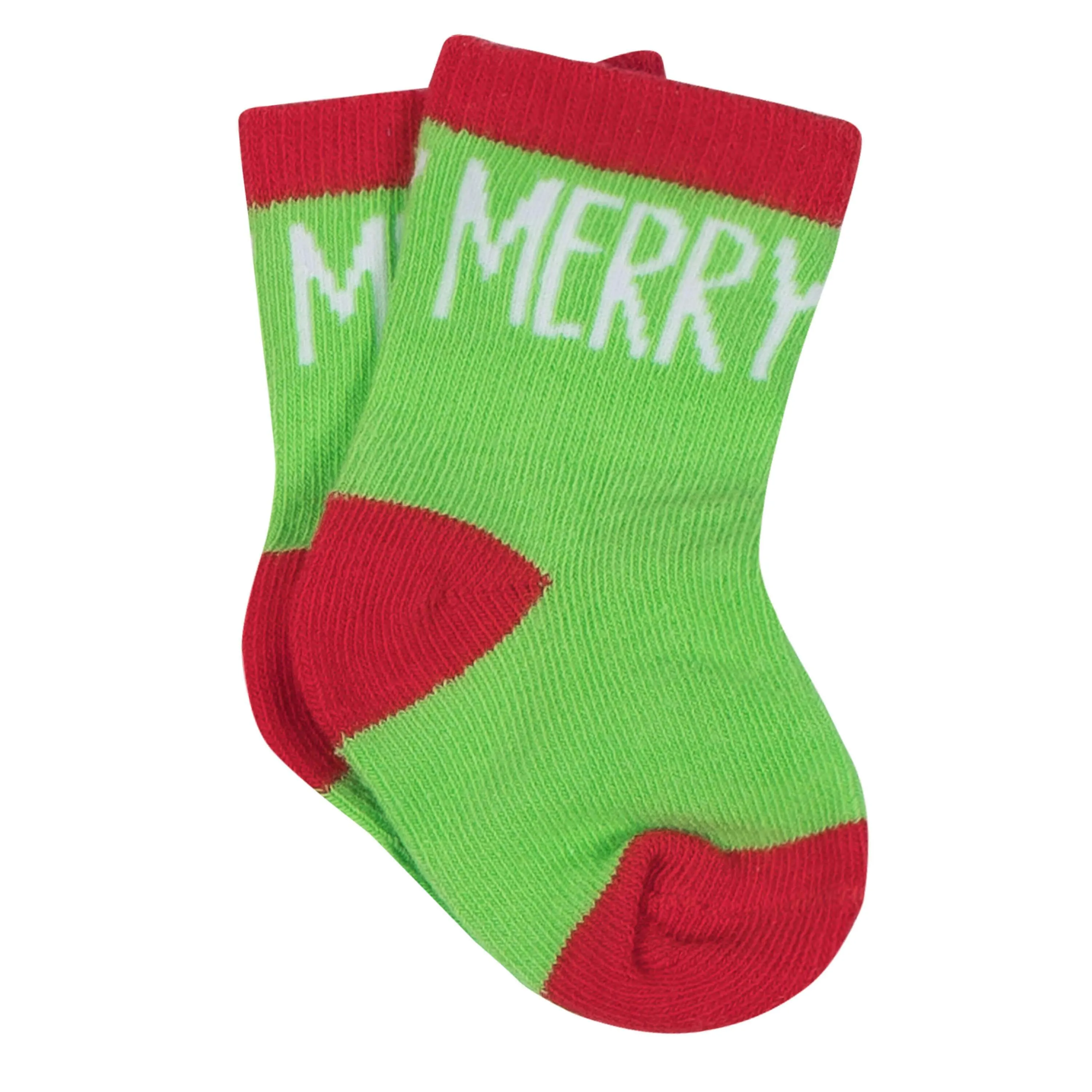 8-Pack Holiday Wiggle Proof Stay On Socks - Merry