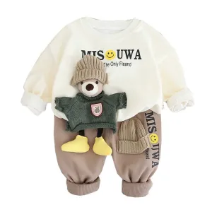 Adorable Cotton Fluffy Anime Bear Long sleeves Shirt and Pants