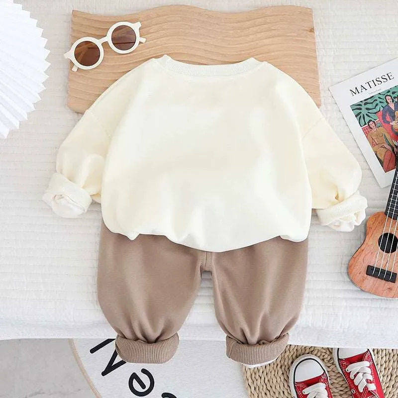 Adorable Cotton Fluffy Anime Bear Long sleeves Shirt and Pants