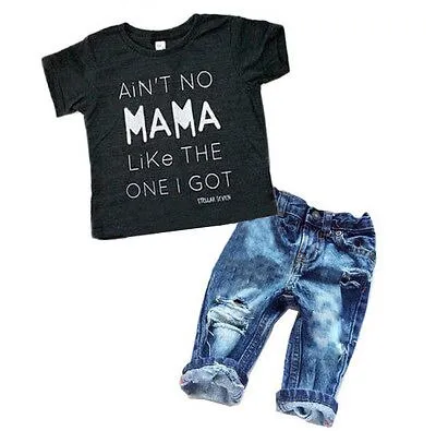 Aint NO Mama Like The One I Got - Boys Set Denim & Tee