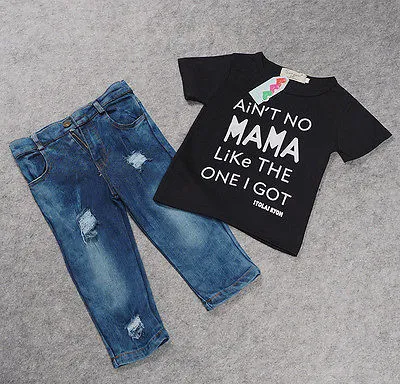 Aint NO Mama Like The One I Got - Boys Set Denim & Tee