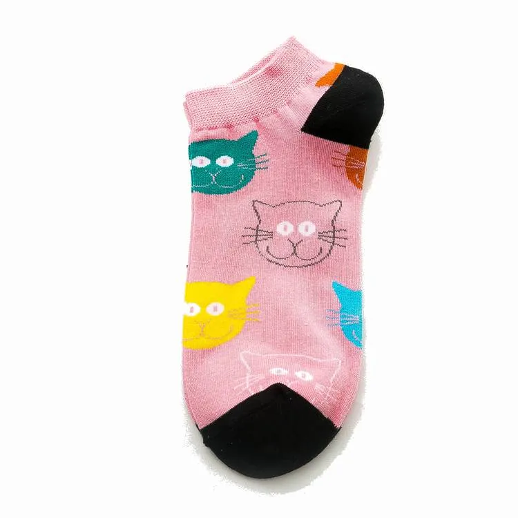 Animal Socks Colourful Cats (Ankle)