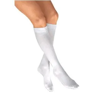 Anti-EM/GP Anti-Embolism Knee-High Seamless Elastic Stockings Large, White