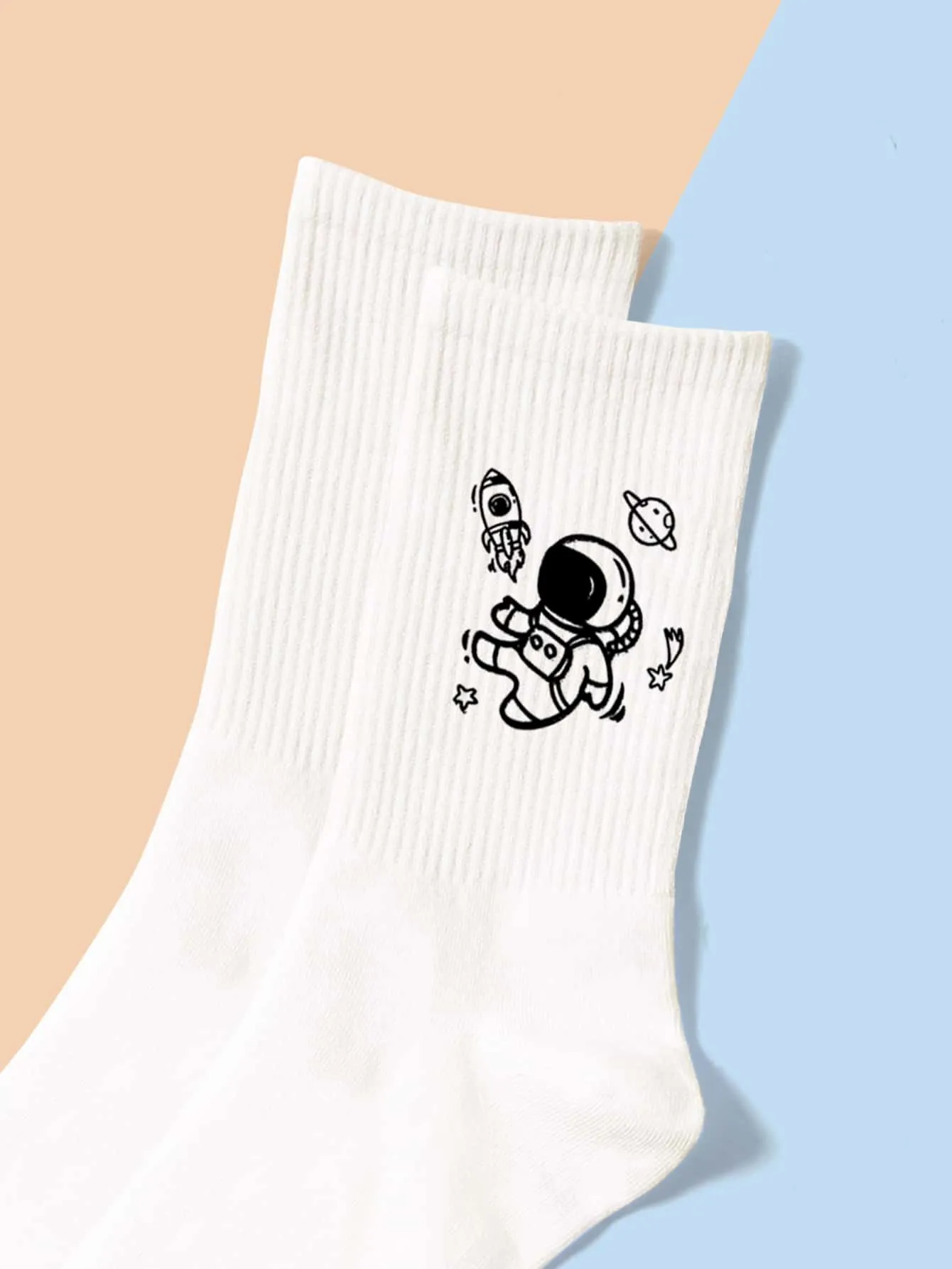 Astronaut Graphic Socks Silly Socks for Women Funky Socks Funny Socks Novelty