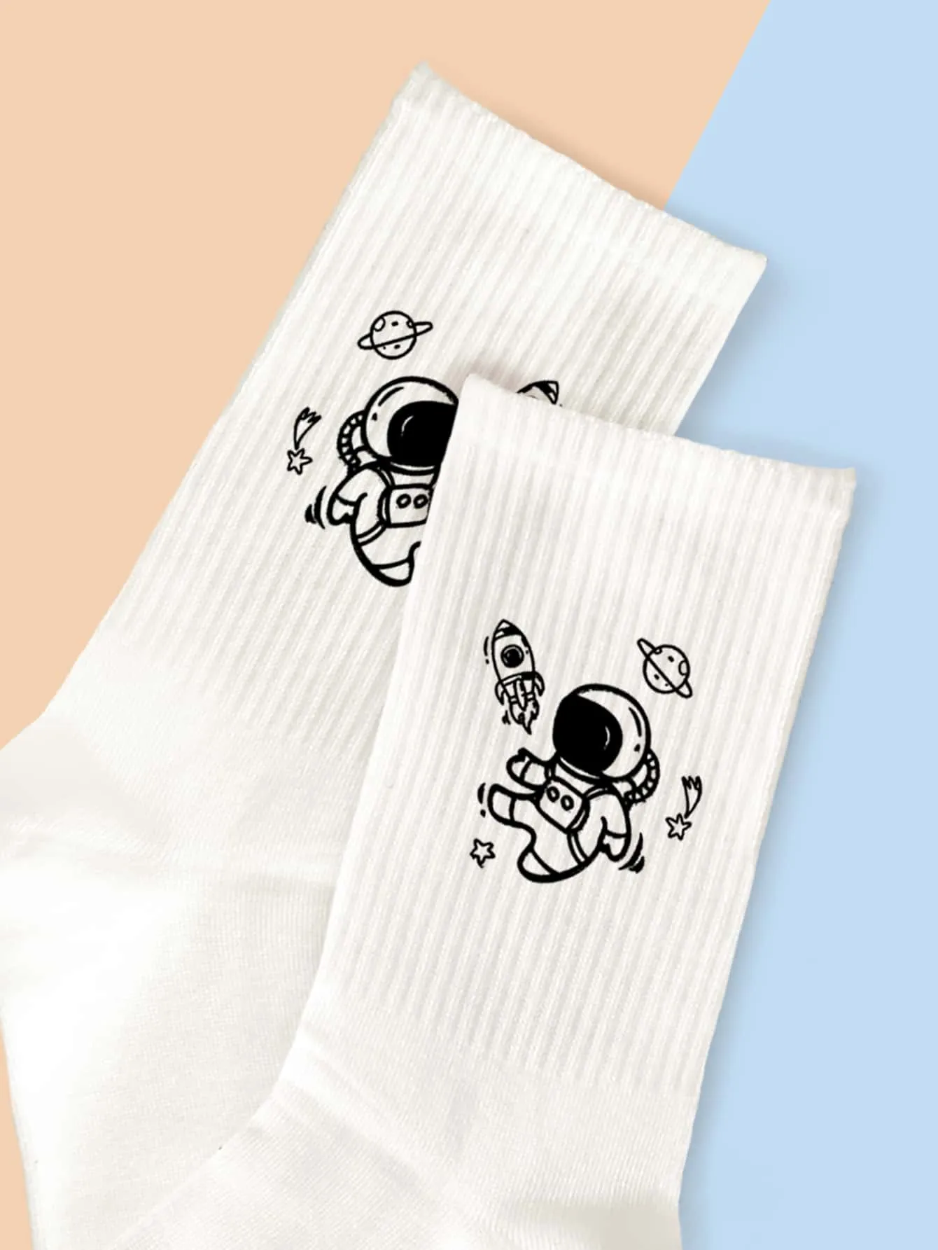 Astronaut Graphic Socks Silly Socks for Women Funky Socks Funny Socks Novelty