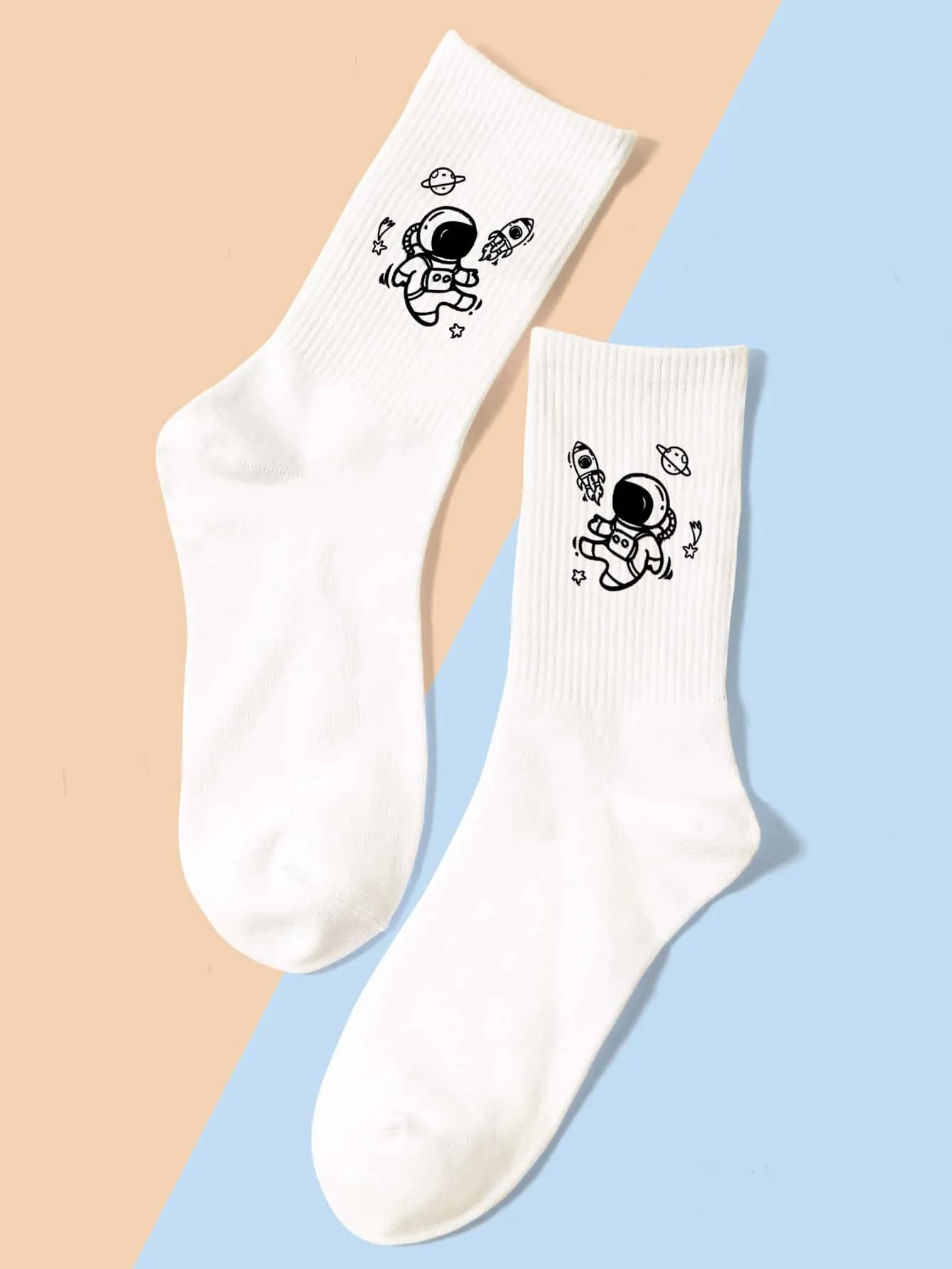 Astronaut Graphic Socks Silly Socks for Women Funky Socks Funny Socks Novelty