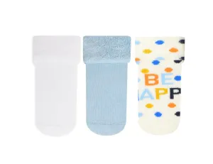 Baby Anti-Slip Terry Socks Be Happy 3Pk (12-18mths)