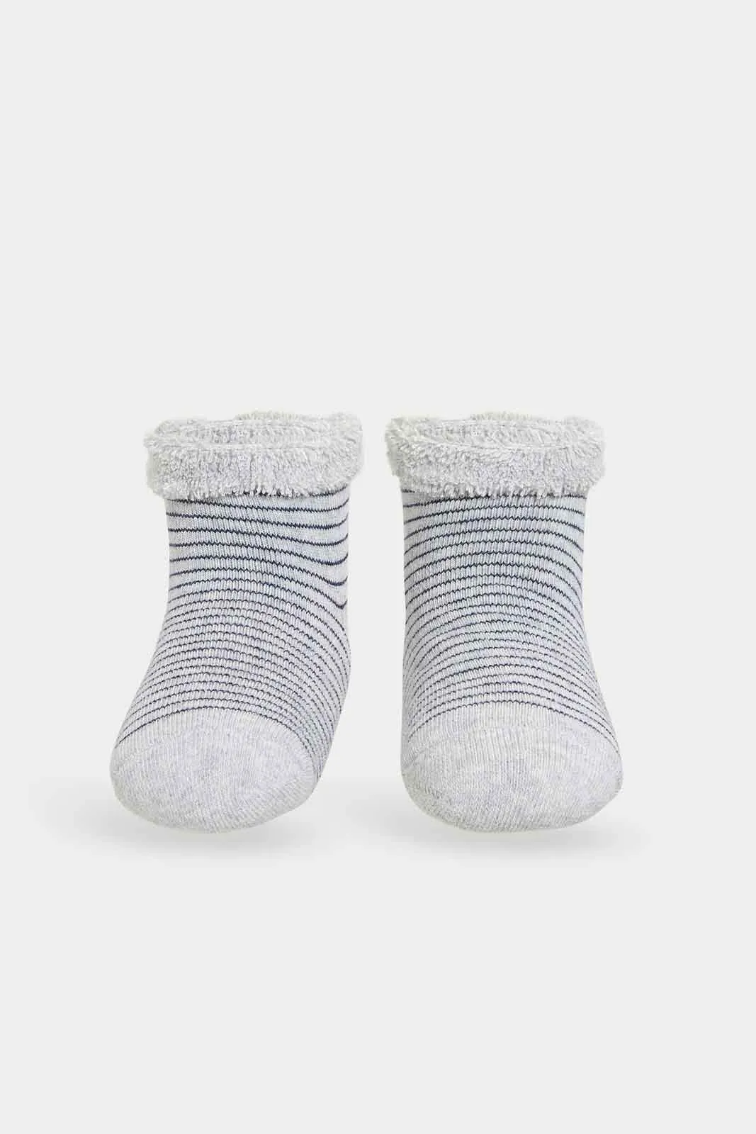 Baby Boys Ankle Socks With Fur Cuff Set (Pack Od 3)