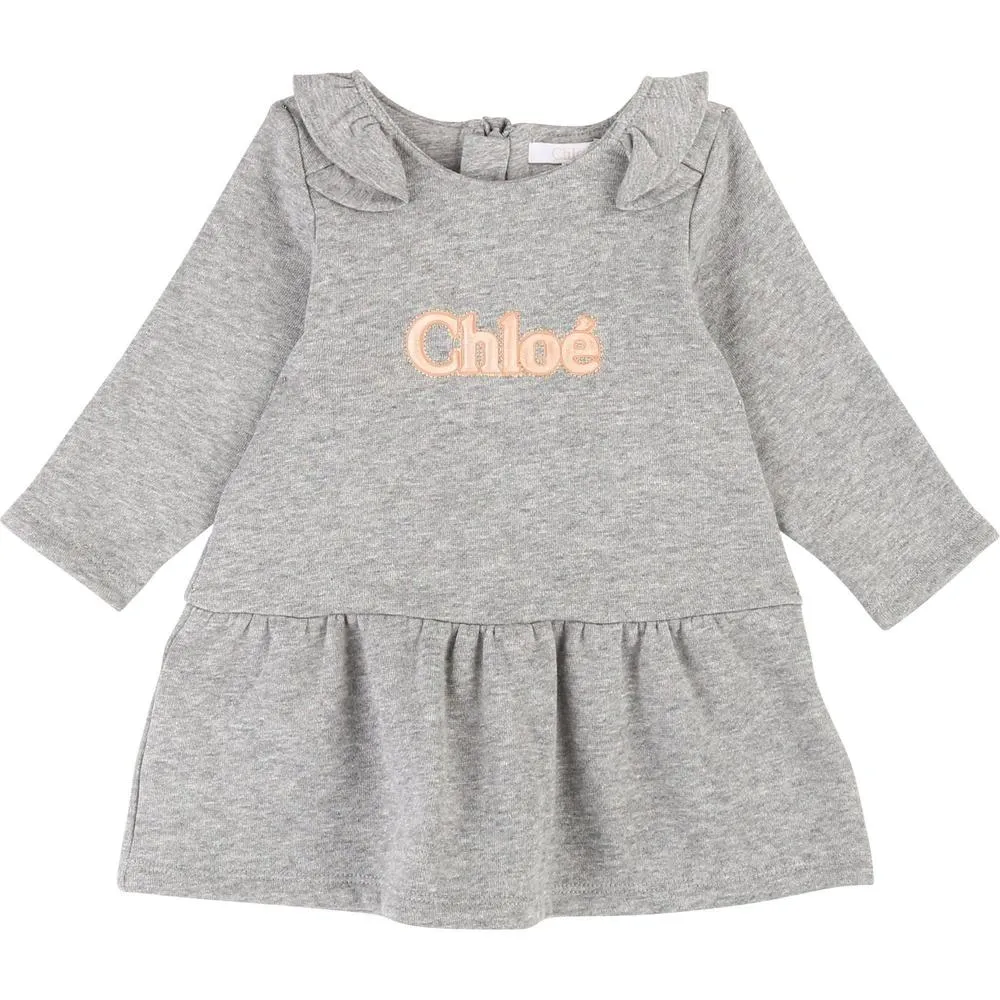 Baby Girls Grey Fleece Dress