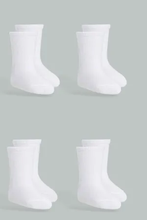 Baby Girls White Socks Set (Pack of 4)