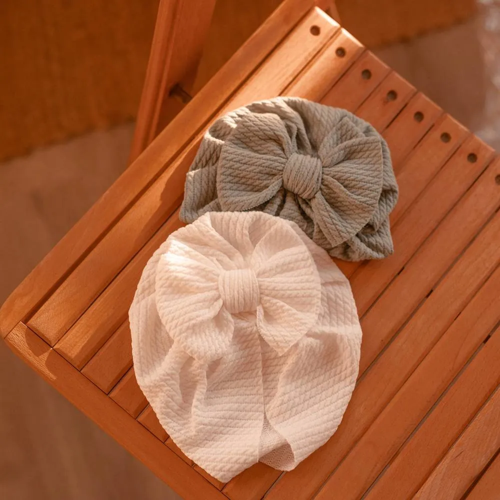 Baby Hattie Bow Turban — Blush