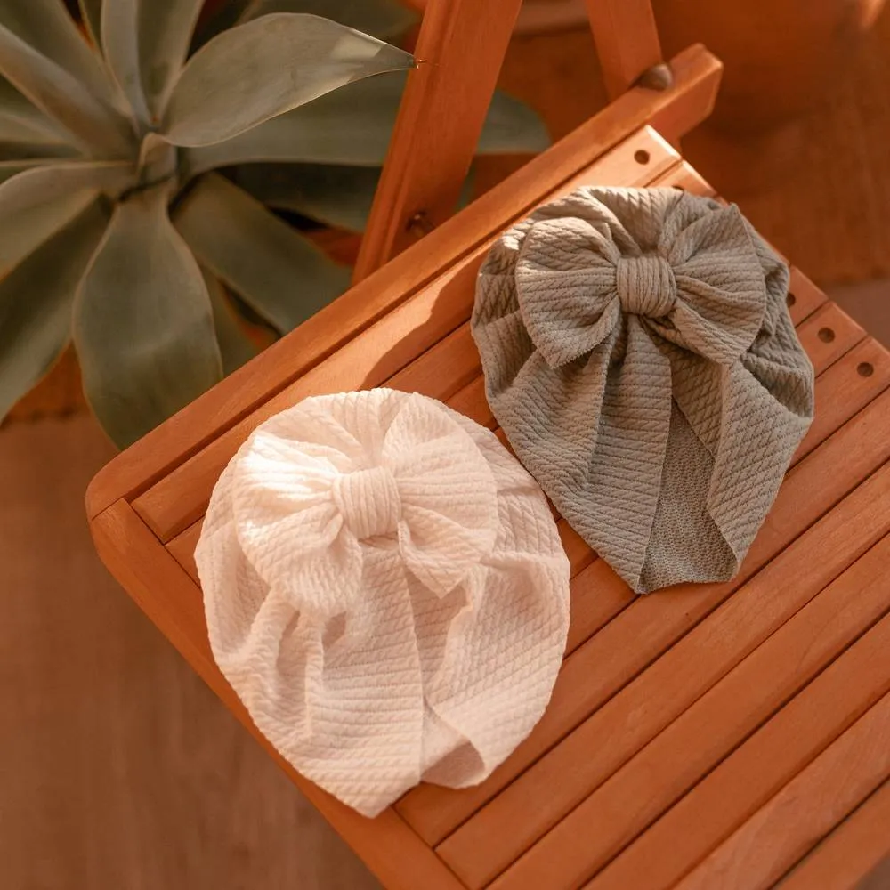 Baby Hattie Bow Turban — Blush