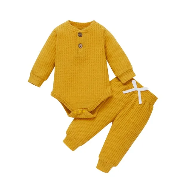 Baby Lounge Set, Ribbed Cotton - 18 Colours