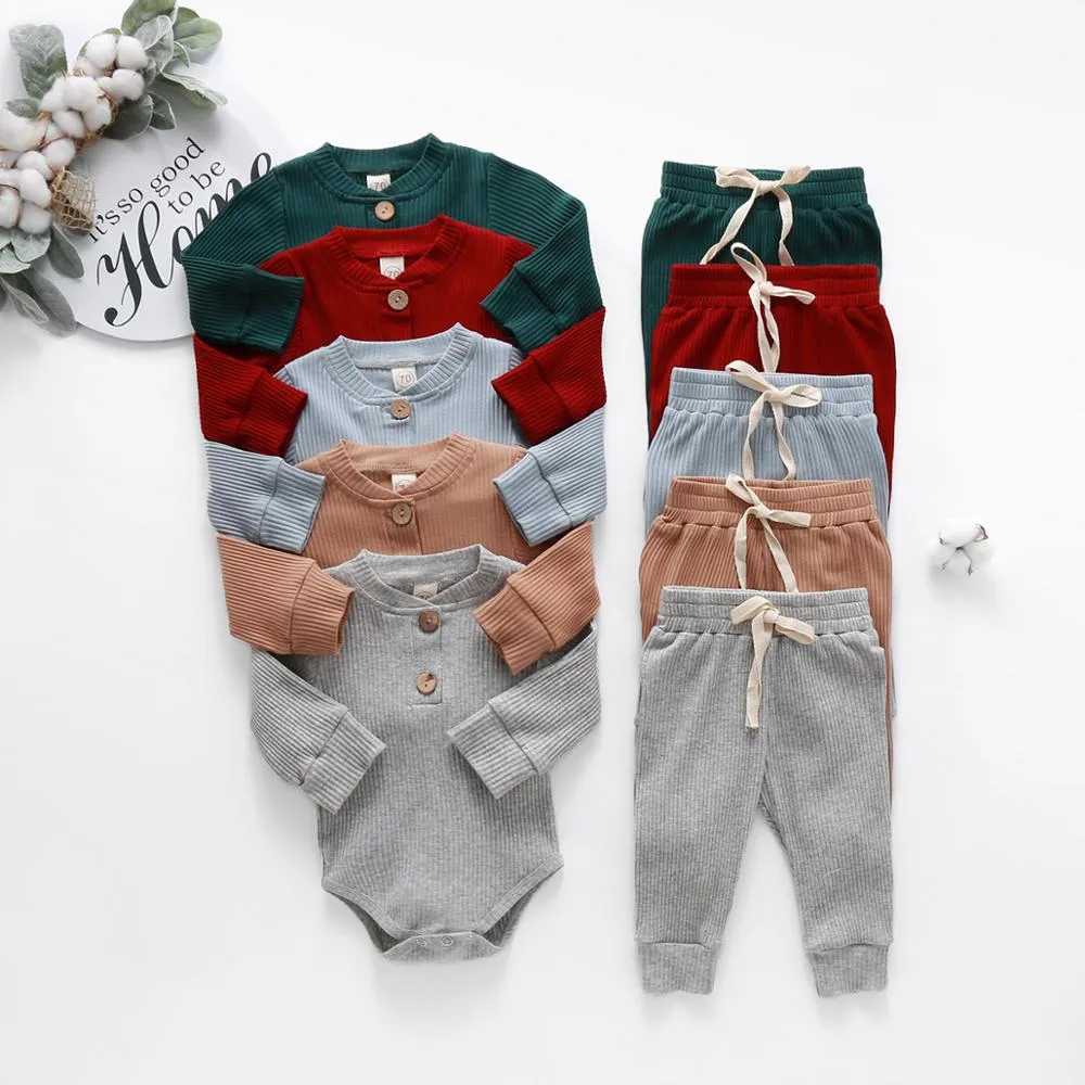 Baby Lounge Set, Ribbed Cotton - 18 Colours