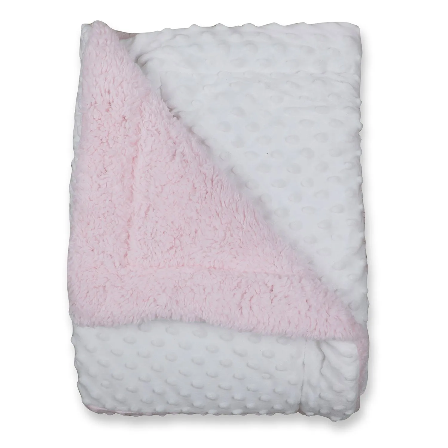 Baby Moo Bear In Pram Snuggly Bubble Blanket - Pink