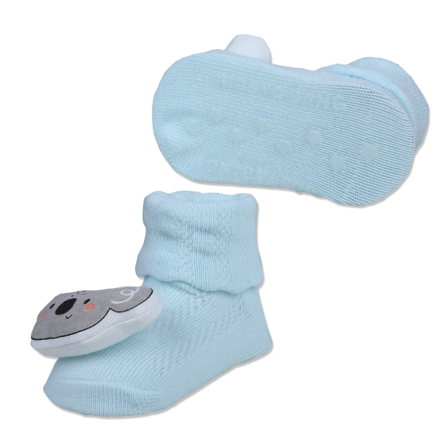 Baby Moo Cute Koala Cotton Anti-Skid 3D Socks - Blue