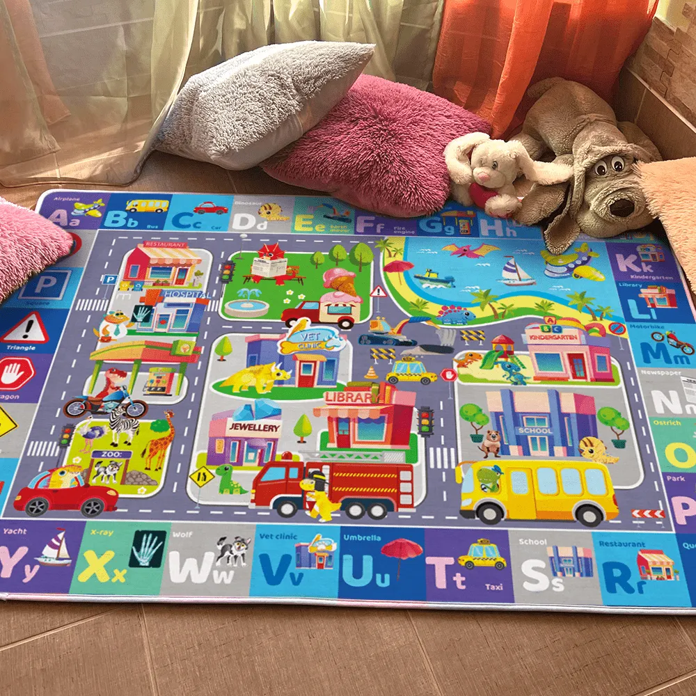 Baby Play Mat for Floor | City Design