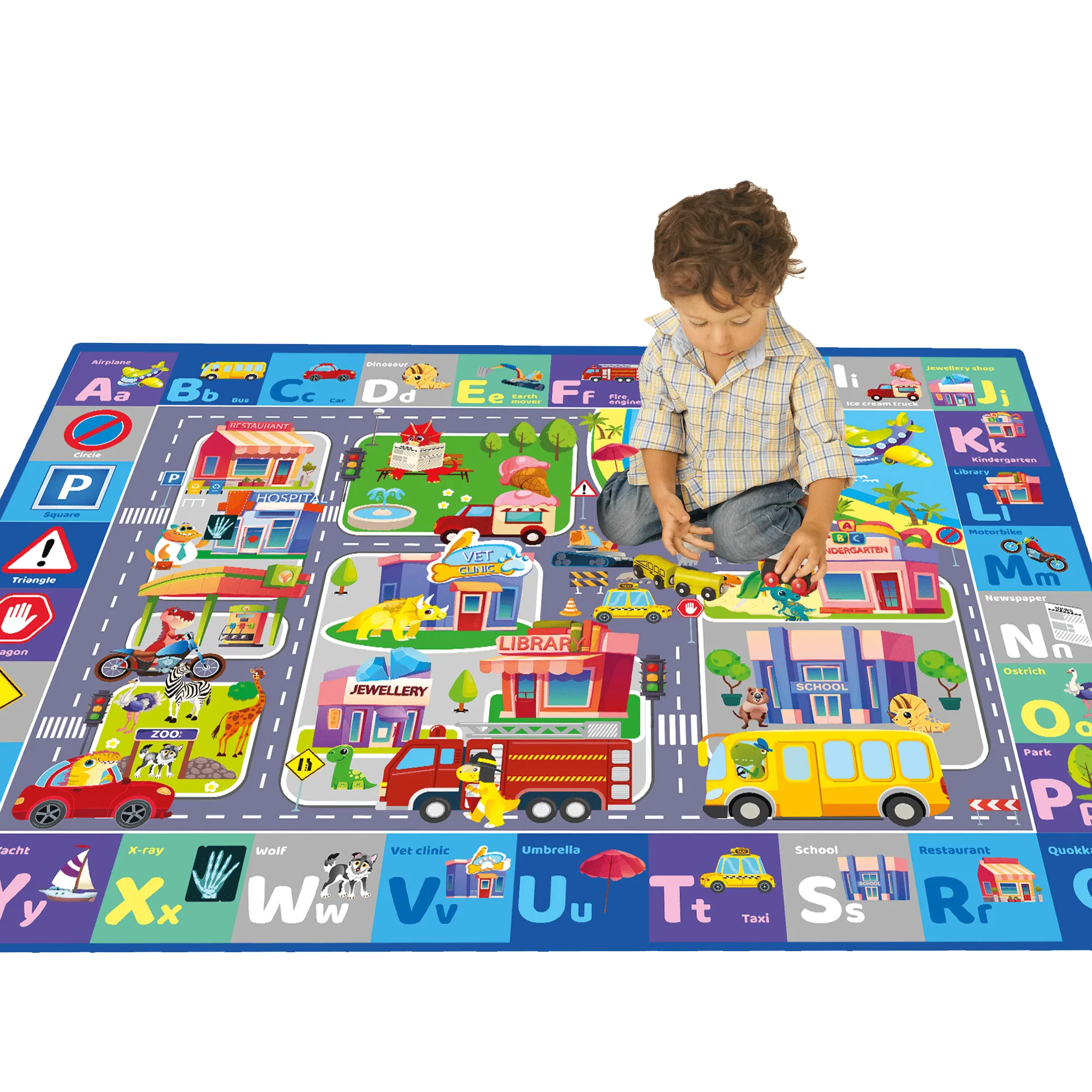 Baby Play Mat for Floor | City Design