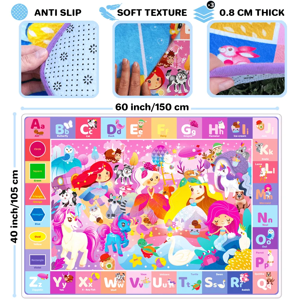 Baby Play Mat for Floor | Unicorn & Princess