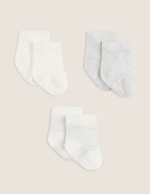 Baby Socks - Heather Grey, Natural White, Stripe