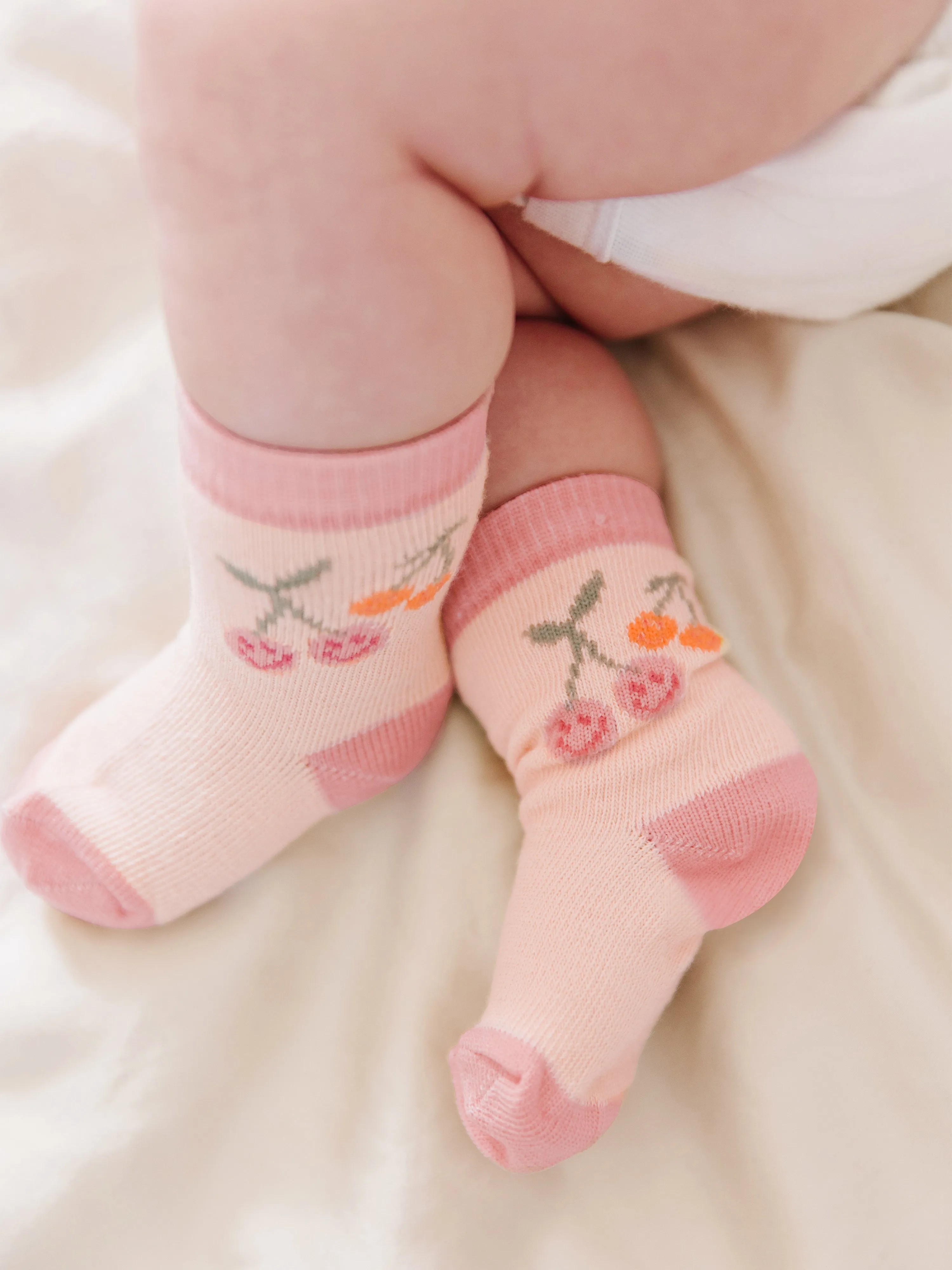 Baby Socks Trio - Cherry Cute By Doodle By Meg