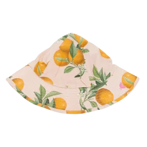 Baby Sunhat | Pink Botanical Oranges | Pink Chicken