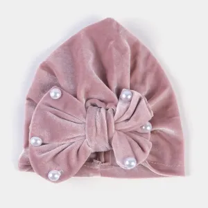 Baby Turban Cap/Hat Velvet 3M  | Peach