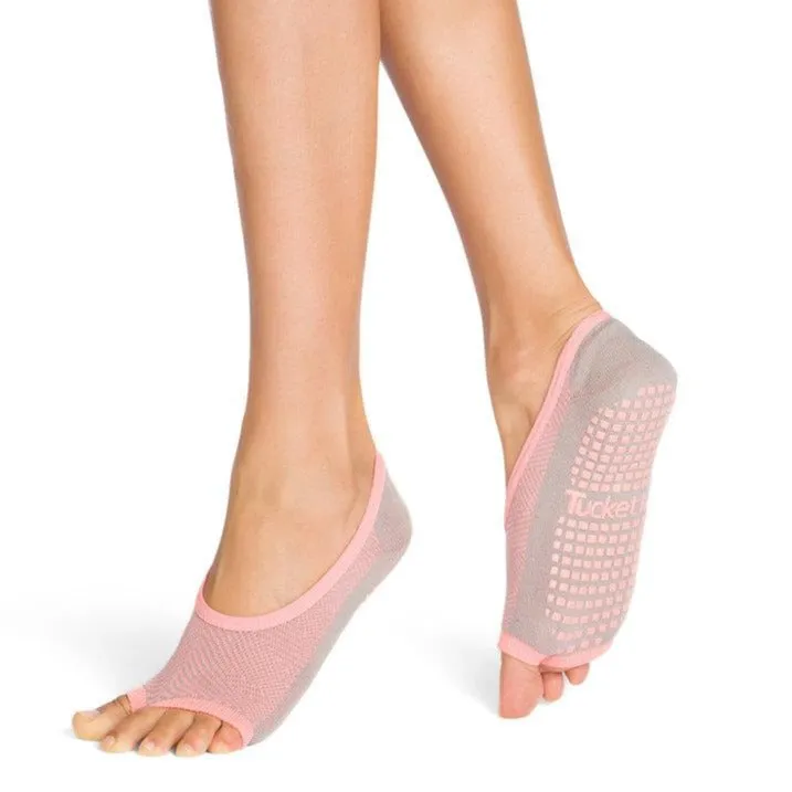 Ballerina - Grey/Peach Geo - Grip Socks