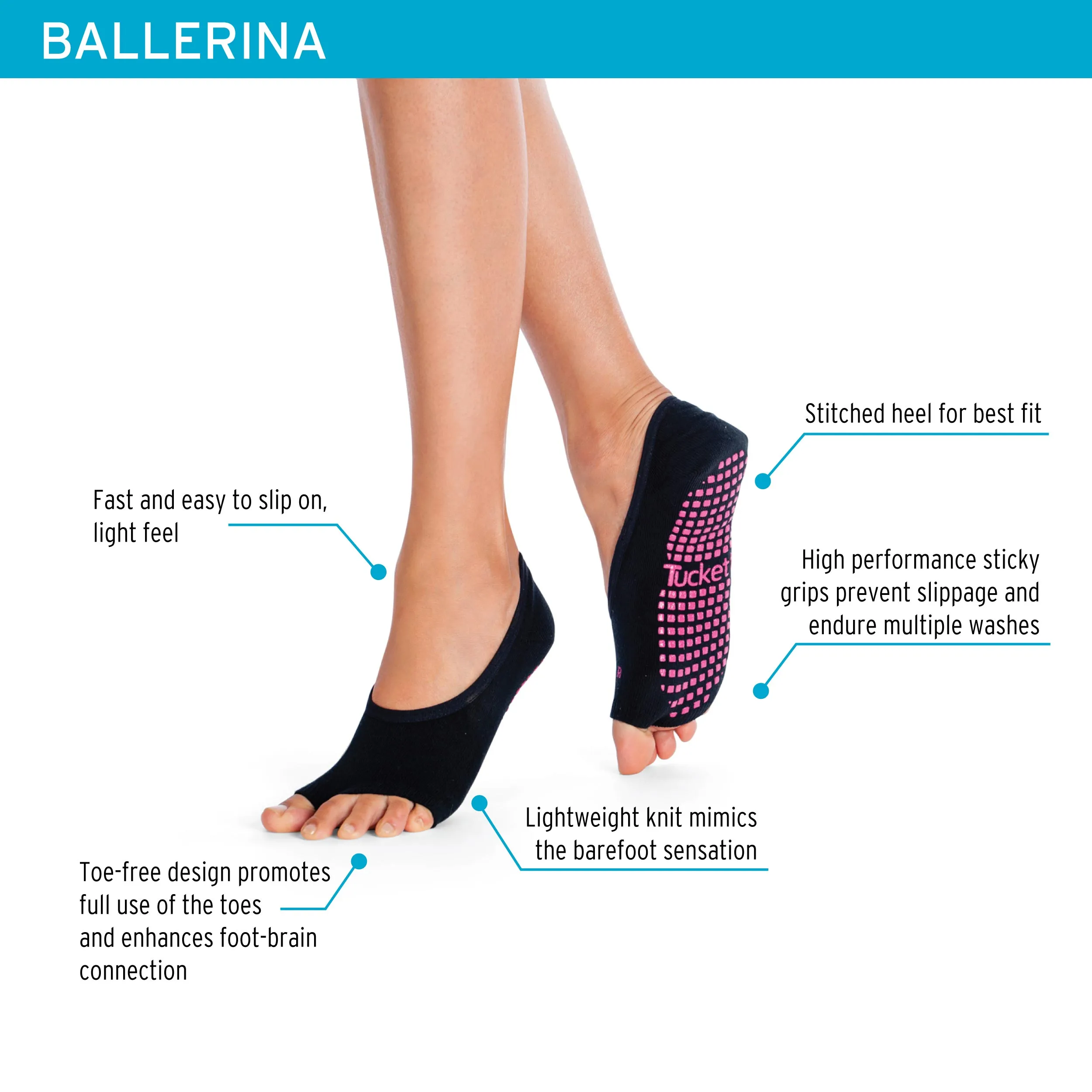 Ballerina - Grey/Peach Geo - Grip Socks