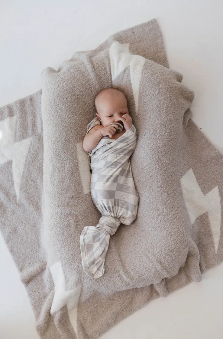 Bamboo Swaddle | Smile Checkerboard