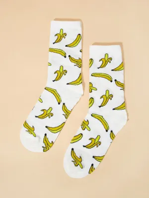 Banana Pattern Socks Funny Socks for Women Novelty Socks Funky Socks Gift for