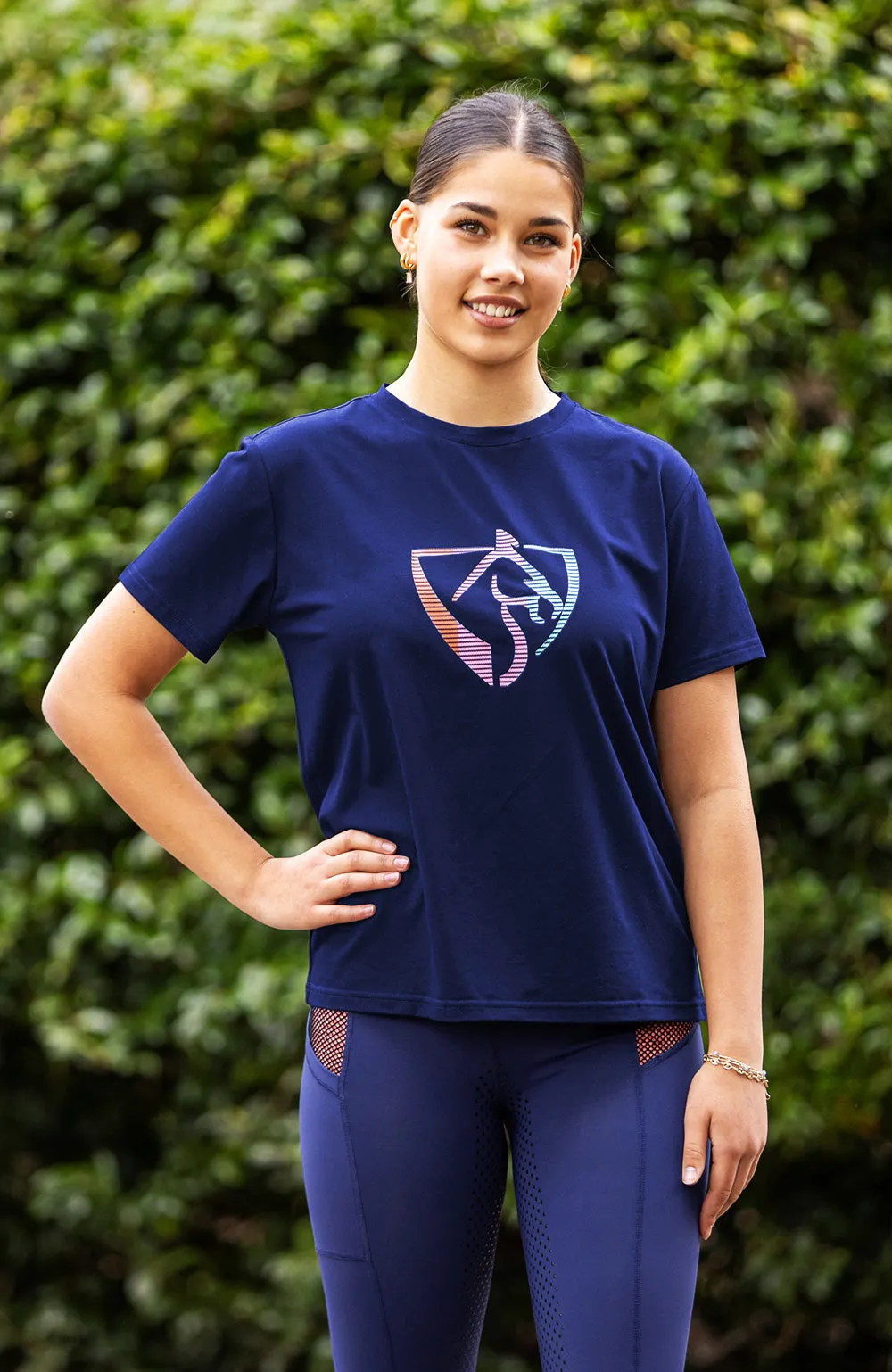 BARE Neon Logo T-Shirt - Navy