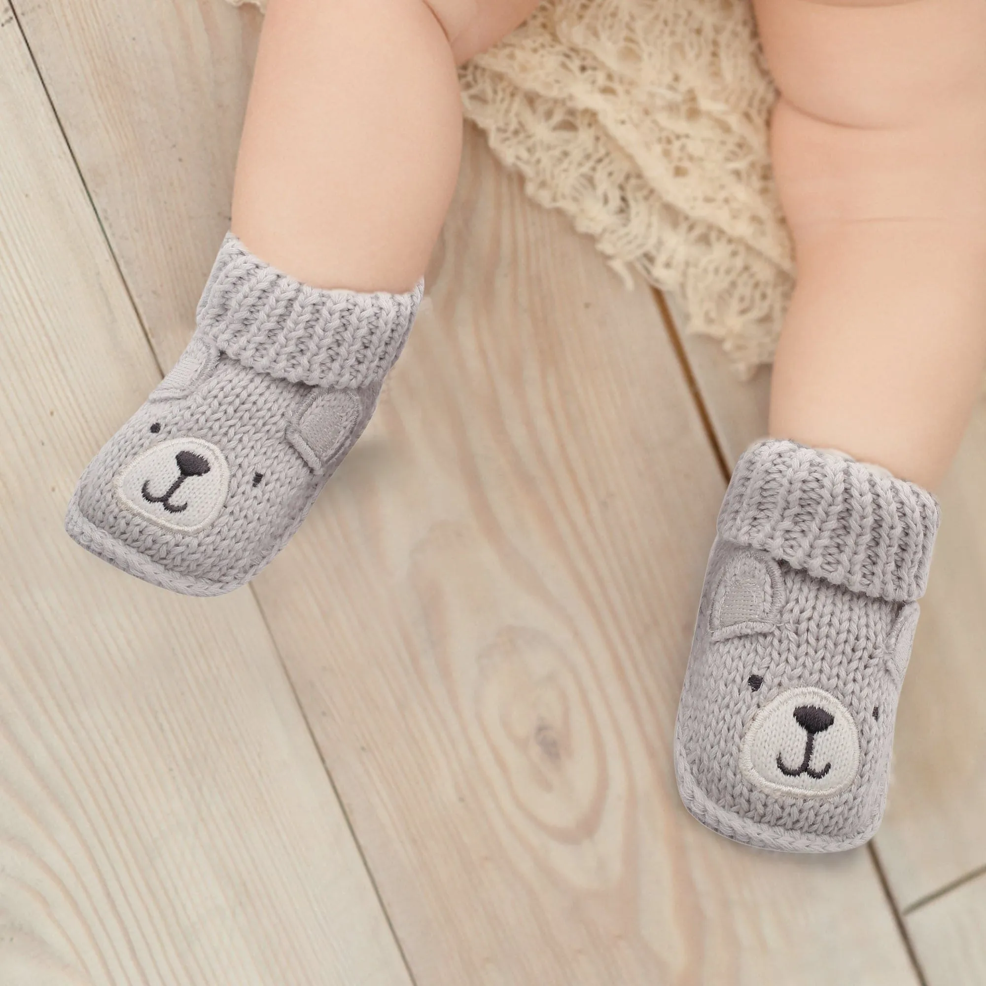 Bff Bear Grey Socks Booties