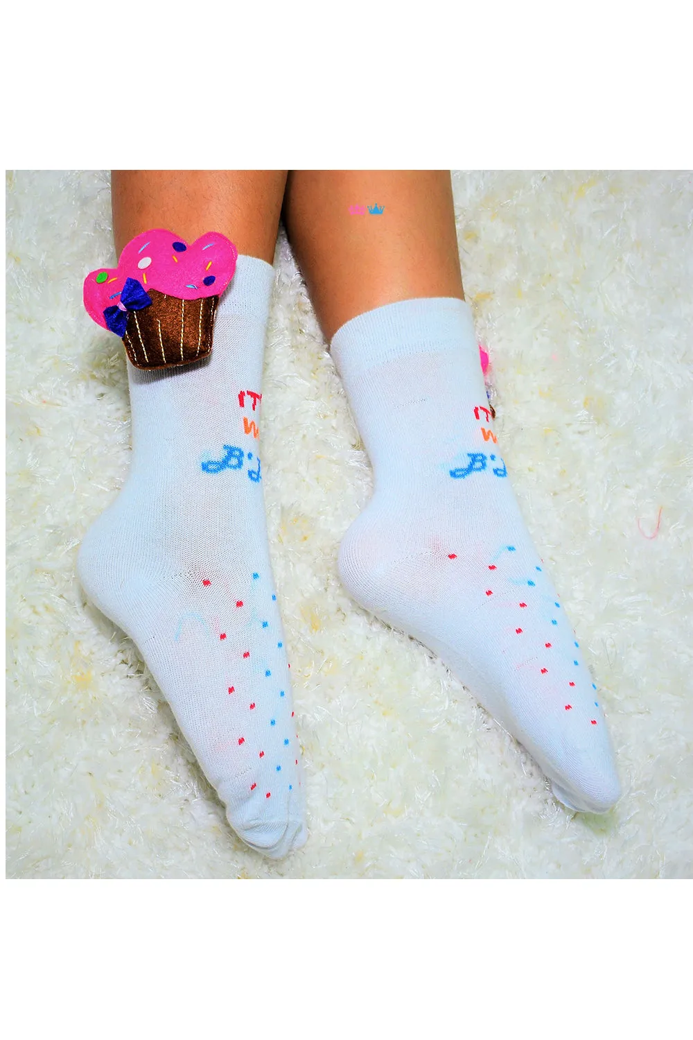 Birthday cupcake socks