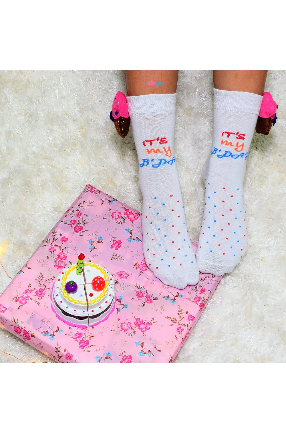 Birthday cupcake socks