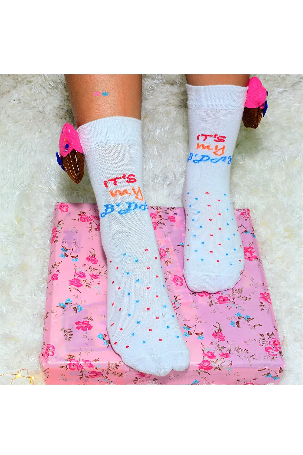 Birthday cupcake socks