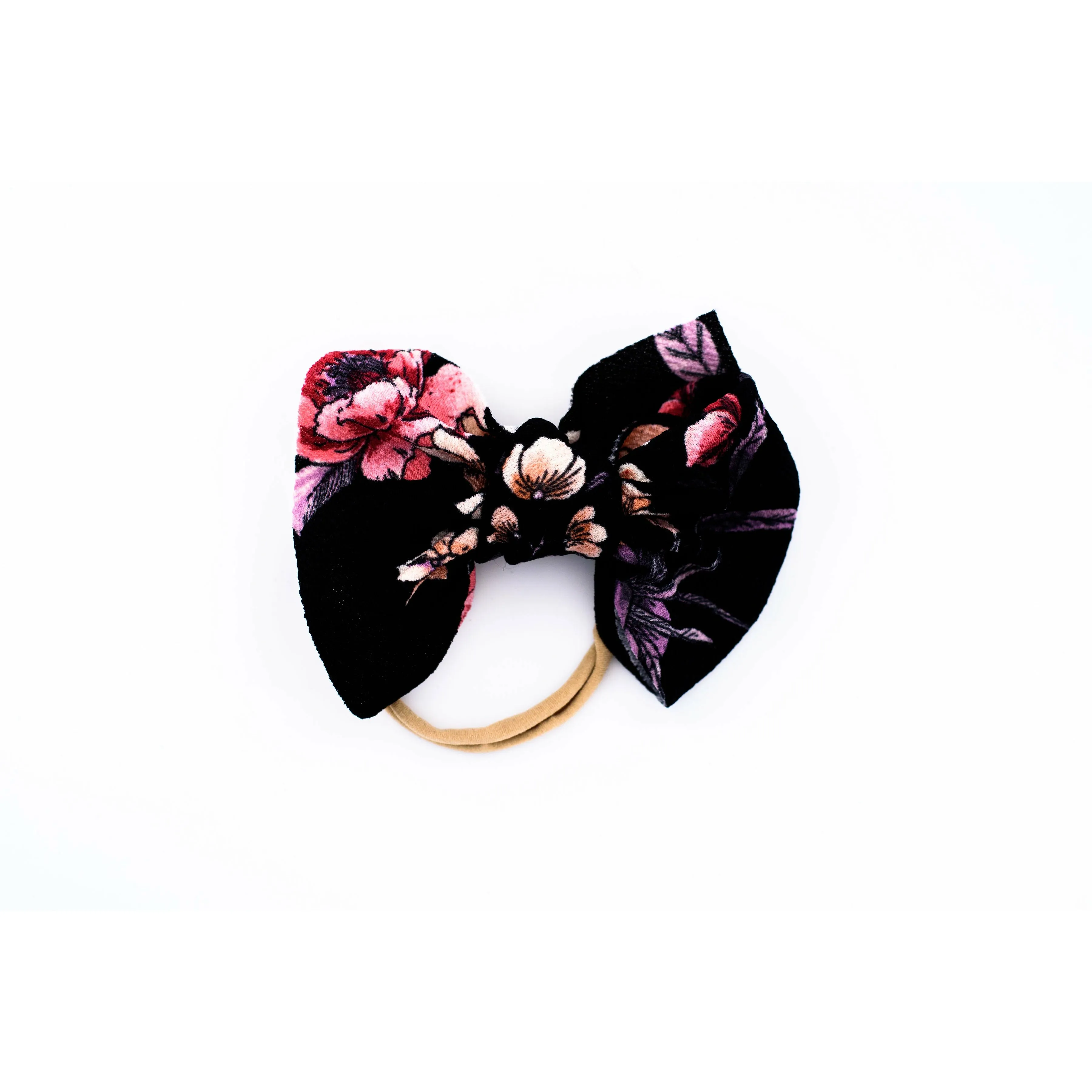 black boho floral "julia" bow on nylon