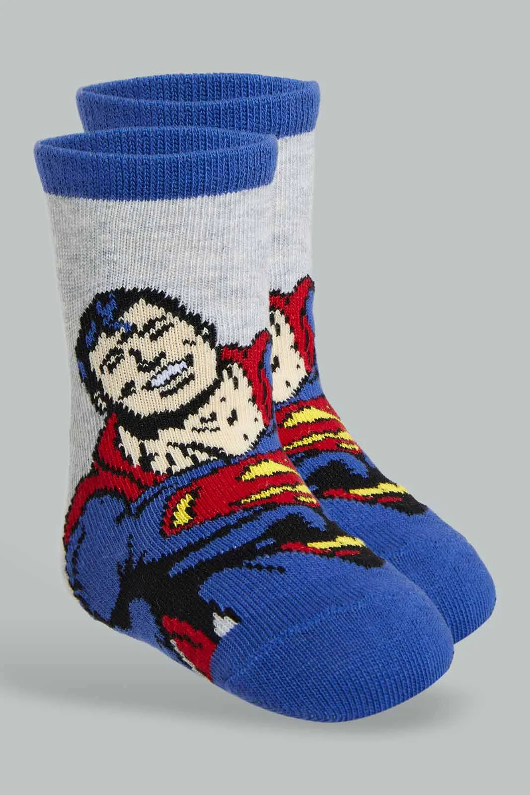 Blue And Red Superman Sock Set For Boys (Pack of 3)